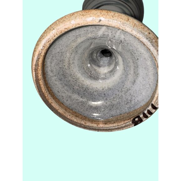 Handcrafted Ceramic Wine Goblet With Swirled Marble Design - Picture 3 of 4